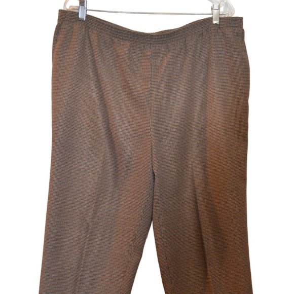 ALFRED DUNNER Brown Lines Pattern Elastic on Belt/Waist Women's Pants 16 - Picture 3 of 10